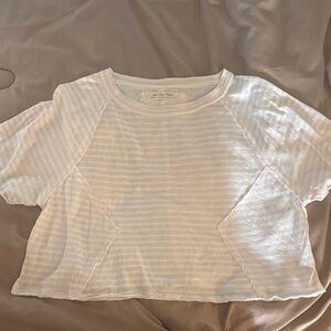 Free People Striped Pink & White Crop Top